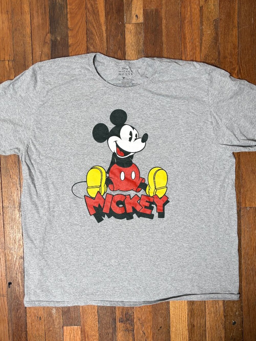 Mens MICKEY MOUSE T-SHIRT Heather Gray SHORT SLEEVE Size 3X